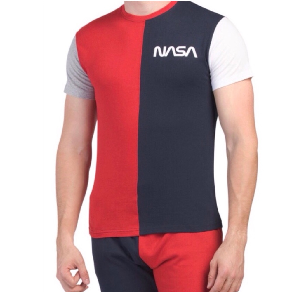 Pacific Blue “NASA” Color Block Tee (NWT) (Size: Medium)